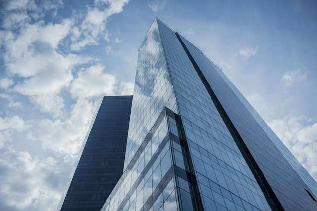 Facade of a modern office building, illustrative photo