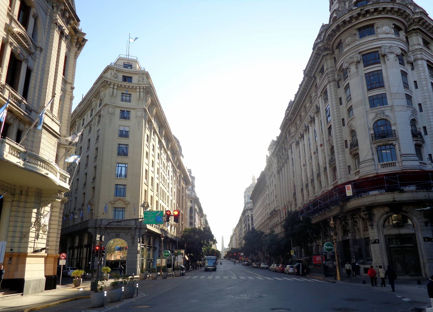 View of Diagonal Norte (Av. Roque Sáenz Peña), steps from the firm, with the Obelisk in the background
